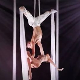 Male aerialist / dancer / Adagio / Duo straps / Aerial pole