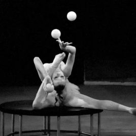 Foot juggling act / Rug spinning / balls juggling act